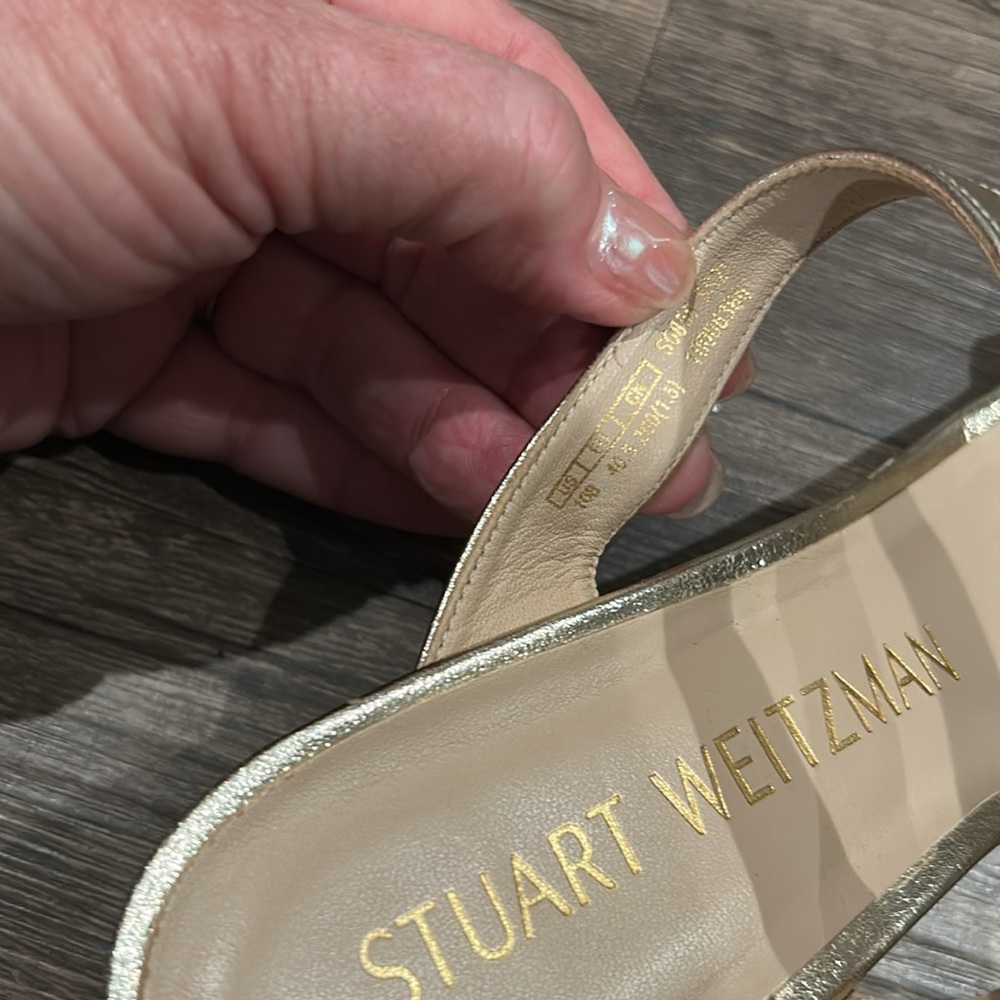 Stuart Weitzman, Aleena 50 Wedge, Color Lame Napp… - image 8